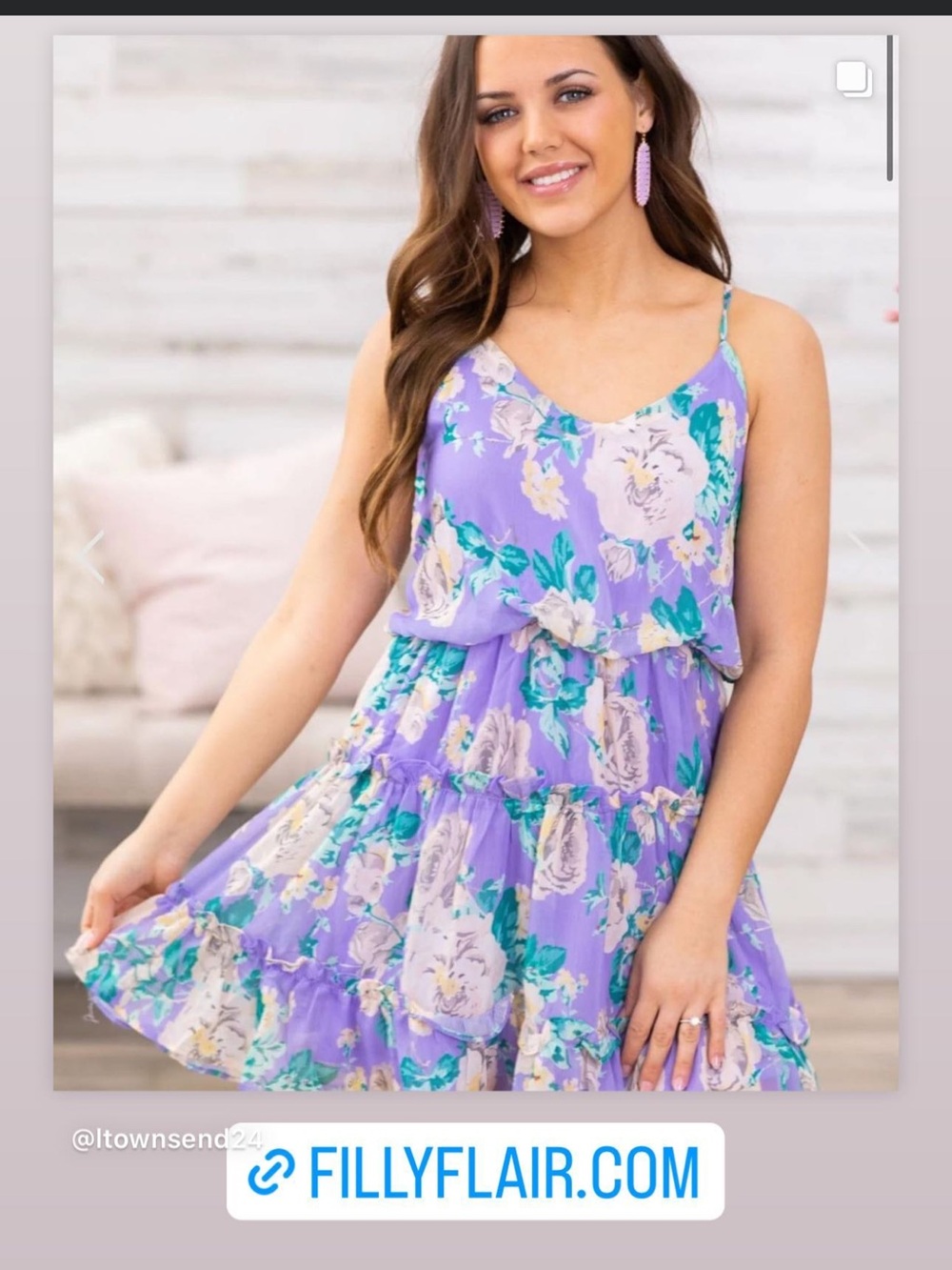 Filly Flair Lavender Floral Dress Size Small